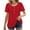 Red, variant on Posijego Women's Casual Tunic Tops with Leggings Round Neck Dressy Button Pleated Loose Blouses Summer Clothes