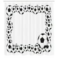 thumbnail image 3 of Ambesonne Soccer Shower Curtain, Football Frame Pattern, 69"Wx75"L, White Charcoal Grey, 3 of 3