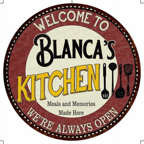 Blanca's Kitchen 14" Round Metal Sign Bar Game Room Wall Decor 100140040386