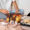 thumbnail image 2 of Makeup Bag - Sunset Maple Tree Fox Cosmetic Bag Portable Travel Toiletry Bag for Women Small Make Up Organizer Bag Zipper Pouch Travel Essentials, 2 of 8