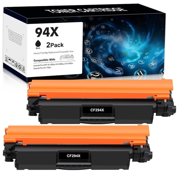 94X Toner Cartridge Compatible for 94X CF294X 94A LaserJet Pro MFP M148dw, MFP M148fdw Printer Ink (Black, 2 Pack)