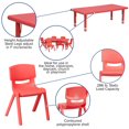 thumbnail image 2 of 24''W x 48''L Rectangular Red Plastic Height Adjustable Activity Table Set with 6 Chairs, 2 of 9