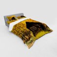 thumbnail image 3 of Autumn Duvet Cover Set, Abandoned Wooden Farmhouse in Fall with Aspen Trees Rural Pastoral Nature Scene, Bedding Set with Shams and Fitted Sheet, 3 Sizes, by Ambesonne, 3 of 3