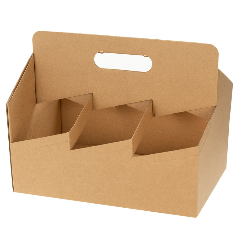 Kraft Paper Altalena Drink Carrier - Fits 6 Cups - 11 3/4 x 7 3/4 x 9 1/2  - 100 count box 