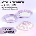 thumbnail image 2 of OPALESQUE 2pcs Metallic Shinning Finish Shell Shape Folding Travel Hair Brush Compact Brush with Mirror,Mini Hair Brush Portable Cute Pocket Massage Comb for Women (Purple + Blue), 2 of 8