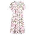 thumbnail image 3 of Jamicy Womens Summer Dresses Casual Zipper Robes Short Sleevele Bathrobes Lightweight Knee Length Housecoat with Pockets Nightgown Soft Pajama Dress, 3 of 6