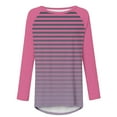 thumbnail image 4 of CaComMARK PI Women Long Sleeve Tops Dressy Casual Striped Print Graphic Round Neck Tops 2024 Fall Fashion Loose Blouse T Shirt s of the day, 4 of 5
