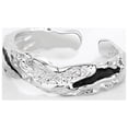 thumbnail image 2 of S925 Ajustable Swivel Anillo de Plata Anillo Abierto Irregular Frill Doble Textura Anillo para Mujeres, 2 of 4