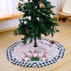 thumbnail image 3 of Árbol de Navidad Botton Mat Santa Plaid diámetro 120 cm alfombra redonda tela flexible Festival Base cubierta hogar vacaciones Fondo Kits de decoración para fiestas Cuadrícula en blanco y negro Yuarrent HA070230-02, 3 of 6