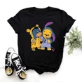 thumbnail image 3 of Camisetas de algodón para niños con dibujos animados de Lilo y Stitch de Disney, camisetas de verano, camisetas negras con cuello redondo y Stitch Ohana, camisetas para bebés, ropa para niños y niñas, 3 of 5