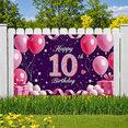 thumbnail image 5 of Glamorous Glittery 10th Birthday Banner Balloons Heart Gift Box Background Party Decoration Supplies Photography Props Birthday Party Decorations Backdrop, 5 of 7