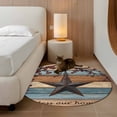 thumbnail image 2 of Round Rugs 3.3Ft, Texas Star Vintage Round Area Rug Washable Indoor Throw Carpet, Berry Navy Blue Brown Wooden Soft Non Slip Circle Rug for Laundry Room Patio Home Decor Aesthetic, 2 of 8