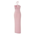 thumbnail image 4 of Douhoow Women Bodycon Dress Spaghetti Straps 3D Flower Hollowed Long Cocktail Dress Clubwear, 4 of 9