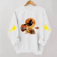 thumbnail image 2 of LUVDA Women's Halloween Witch Print Sweatshirt Oversized Crewneck Long Sleeve Fall Winter Party Top, 2 of 5