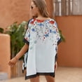 thumbnail image 5 of Independence Day Poppies with Eucalyptus Leaves White Women's Swimsuit Coverup Summer Beach Cover Up Bathing Suit Dress, 5 of 6