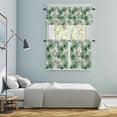 thumbnail image 6 of Summer Tropical Plant Kitchen Curtains Valances and Tiers Set of 3 Watercolor Turtle-backed Leaves Tier Curtains and Valance with Rod Pocket for Small Windows, 27.5"x24", 6 of 9