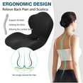 thumbnail image 4 of Pecham Memory Foam Chair Seat, Office Chair Cushion with Lumbar Support Pillow, Ergonomic Dual Layer Integrated Back Pillow for Sciatica Pain Relief for Gaming Chair, Car, Wheelchair - Black, 4 of 8