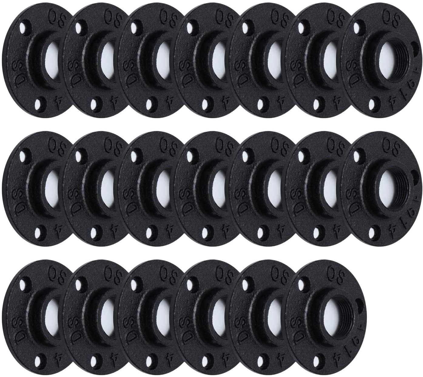 IRON PIPE FITTING NPT 3/4" BLACK MALLEABLE FLOOR FLANGE 50 Pieces 50 