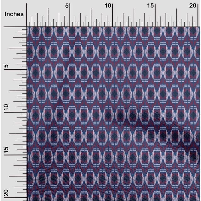 oneOone Silk Tabby Fabric Geometric Ikat Printed Craft Fabric BTY 42 Inch Wide