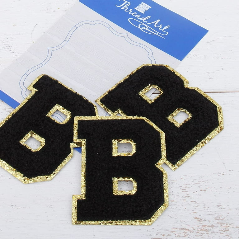 New, Black 3 Embroidered Letter w/GOLD Felt, Varsity Letter Patch, –  PatchPartyClub