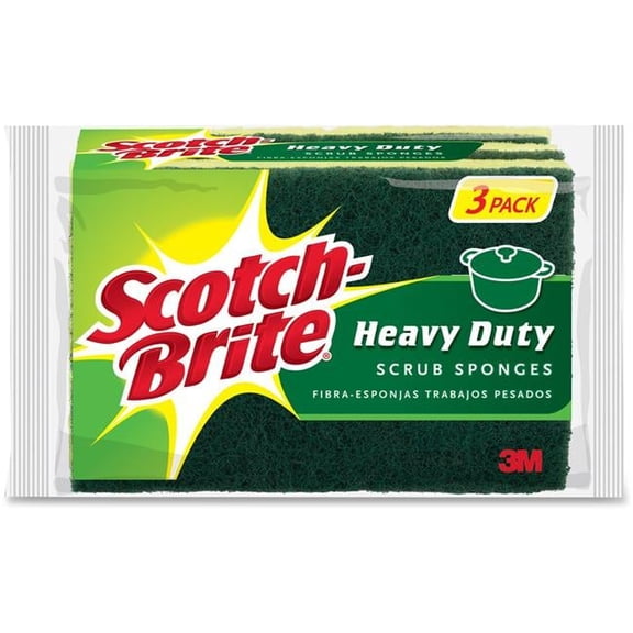 Scotch-Brite  Heavy-Duty Scrub Sponges - Yellow & Green - Pack of 3