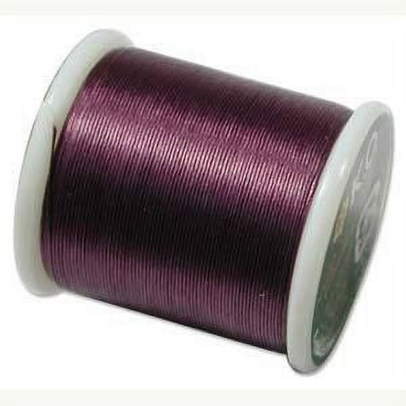 KO Nylon Beading Thread, Dark Purple Color, Japanese Pre-Waxed 100% Nylon, 330TEX, Tangle Resistant Knotting Cords, 50m /55 yds Spool, Use for Seed Bead Projects, Loom Work & Bead Weaving