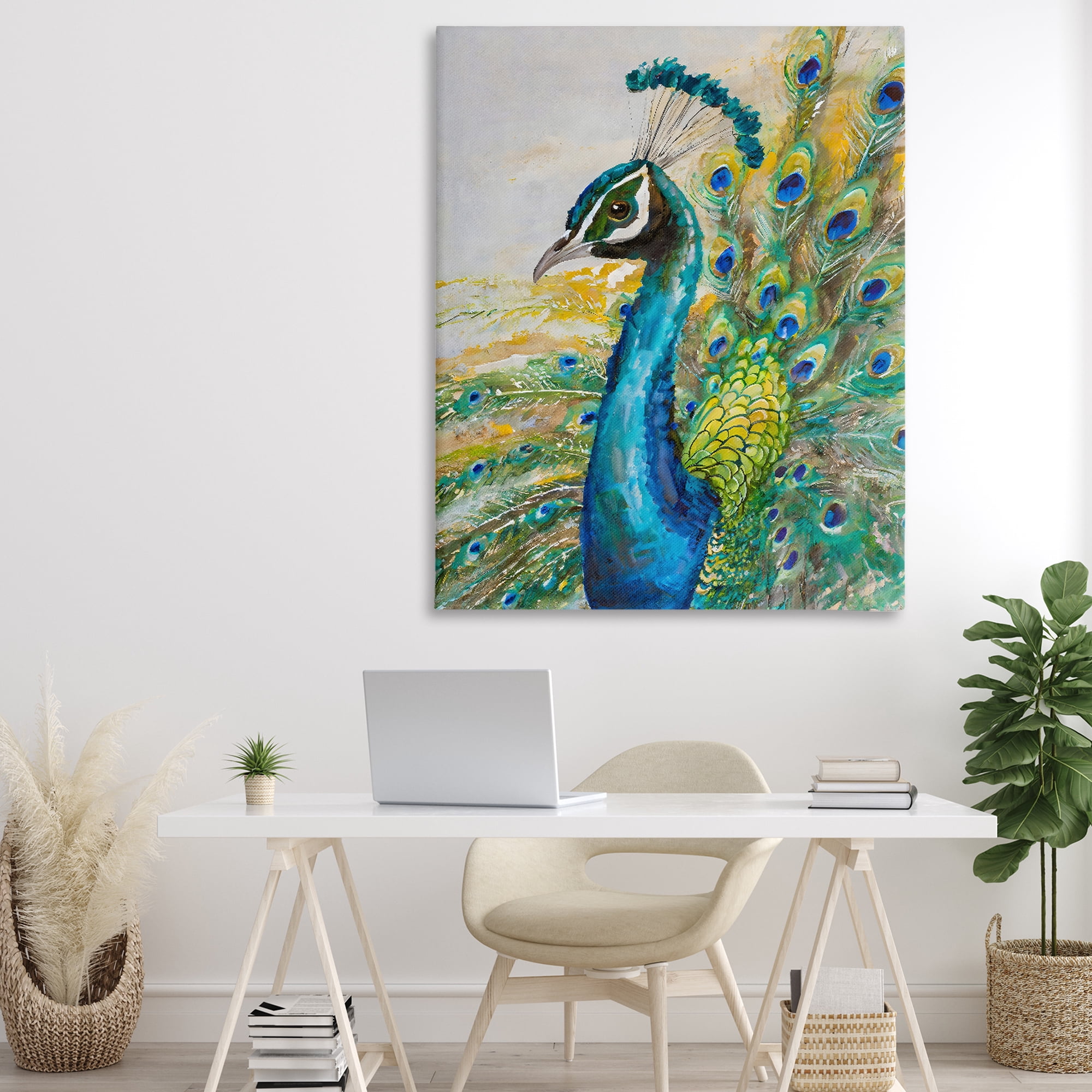 Stupell Industries Regal Blue Peacock Feathers Canvas Wall Art, design by Creative Studio