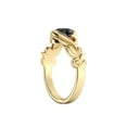 thumbnail image 3 of 1.00 CT 14K Yellow Gold Black Diamond Ring Flower Leaves Designer, 3 of 4