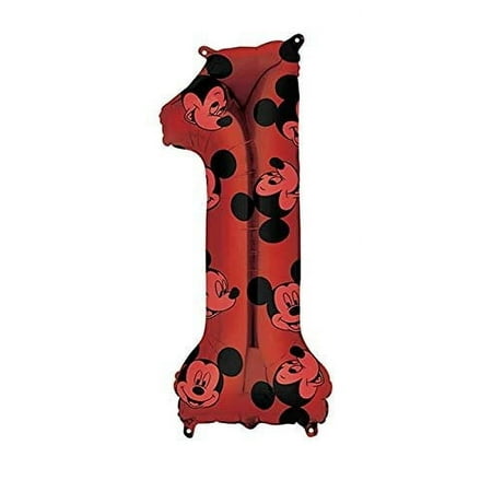 26 inch Mickey Mouse Forever Number 1 Foil Mylar Balloon - Party Supplies Decorations