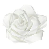 Uxcell Rose Flower Brooches and Pins for Women, Fabric Big Rose Hair Flowers Clips for Wedding [11cm, White]