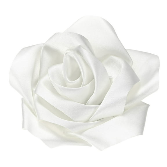 Uxcell Rose Flower Brooches and Pins for Women, Fabric Big Rose Hair Flowers Clips for Wedding [11cm, White]