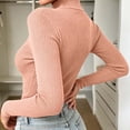 thumbnail image 6 of ZUBKTES Sweaters for Women Solid Stretchable Turtleneck Sweater Fall Winter Base Ribbed Long Sleeve Slim Fit Lightweight Pullover, 6 of 6