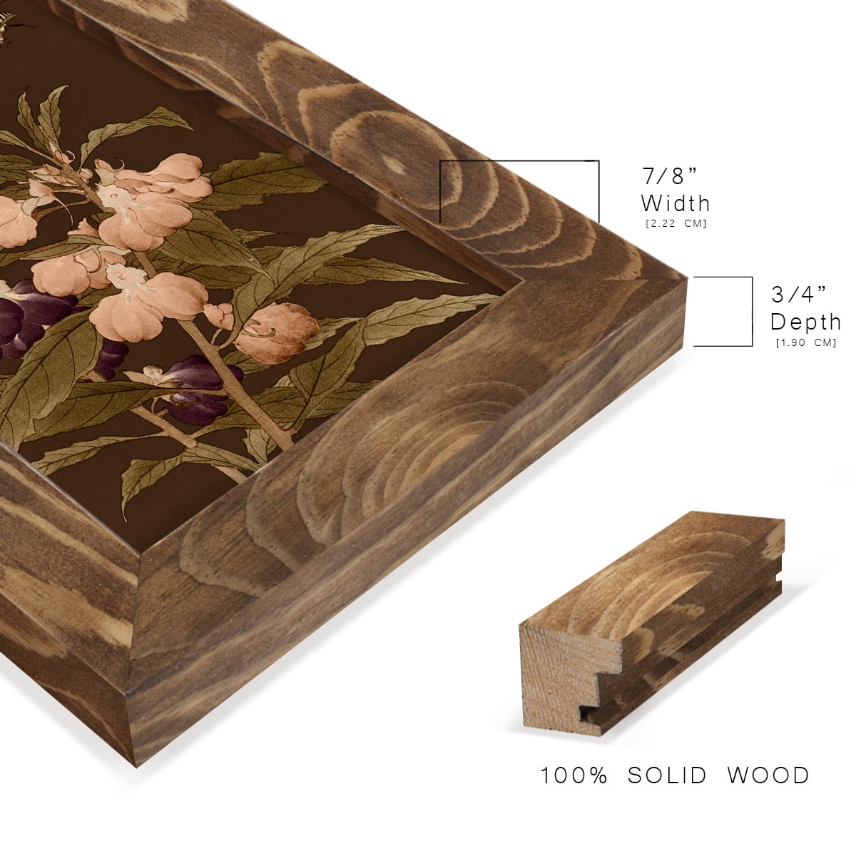 Asian Brocade IV - Framed Print w/glass - Walnut