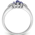 thumbnail image 2 of Sterling Silver Rhodium 3 Stone Tanzanite And Diamond Ring (Size 8) Made In China qr6790tz-8, 2 of 5