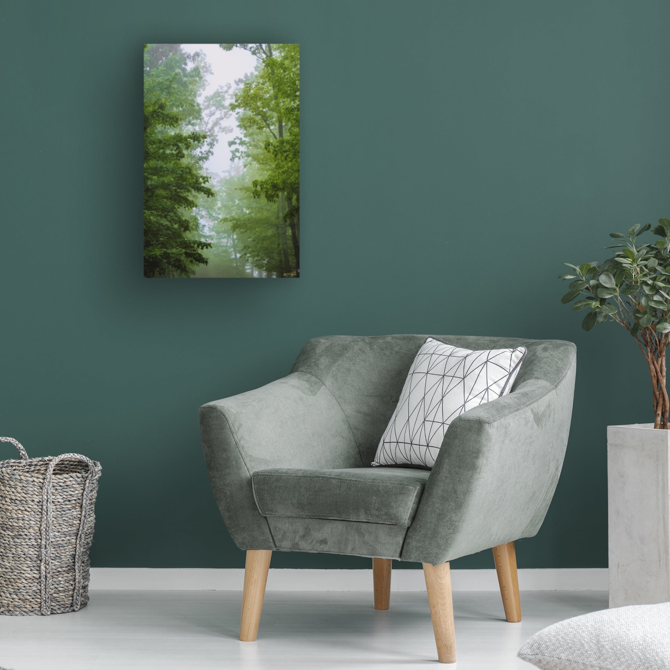 Canvas Wall Art - Life BeautifuLEE 'Green Glow Woods 1' Wall Art for Living Room, Bedroom, or Office Décor by Trademark Fine Art - 30 x 47 Inches