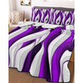 thumbnail image 3 of Quilts Full Size, Purple White Moire Soft Comforter Bedding Set for Bed, Modern Abstract Art Lightweight Quilted Bedspread with Pillow Cover(2 Pieces) for All Season, 78x90 Inch, 3 of 6
