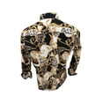 thumbnail image 2 of Mens PREMIERE Long Sleeve Button Down Dress Shirt White Gold Leaf Abstract, 2 of 3