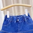 thumbnail image 4 of DAETIROS Girls Ruffle Denim Skirt with Elastic Waist, Double Layer A-Line Medium Blue Jean Skirt for Kids Kids,Size 4-5T, 4 of 5
