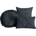 thumbnail image 6 of Chezmoi Collection Sydney 7-Piece Pinch Pleat Comforter Set, Lightweight Pintuck Bedding for All Season, King, Shadow Gray, 6 of 7