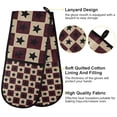 thumbnail image 2 of Yayeee Double Oven Mitt Kitchen Heat Resistant Baking 35" x7" Quilted Glove, Checkered Stars Pattern, 2 of 6