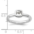 thumbnail image 4 of Sterling Silver Cushion Cut White Topaz Ring, 4 of 5