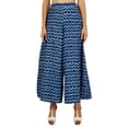 thumbnail image 2 of Bimba Womens Designer Pajamas Blue Wide Leg Palazzo Pants Back-Elastic-Waist, 2 of 4