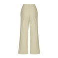 thumbnail image 5 of Lenpel Capri Pants for Women Dressy Casual Elastic High Waisted Cropped Wide Leg Pants Loose Lounge Travel Trousers with Pockets, 5 of 6