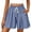 #03Blue, variant on Womens Flowy High Waisted Shorts Loose Fit Drawstring Casual Summer Shorts with Side Pockets Blue M
