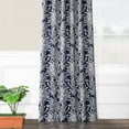 thumbnail image 4 of Half Price Drapes Printed Flora Navy Room Darkening Curtains for Bedroom(1 Panel), 50W X 96L, 4 of 6