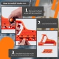 thumbnail image 3 of Cortador rápido de placas de yeso, biselador preciso de placas de yeso de 45° con bordeador de placas de yeso de plástico de 10 cuchillas (45°, naranja), 3 of 5