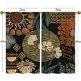 thumbnail image 2 of Black Boho Kitchen Curtains 40 inch Length, Bohemia Short Curtains for Small Window Cafe Store Kitchen Bathroom, Country Rod Pocket Drapes, 2 Panels, 28x40in, 2 of 6