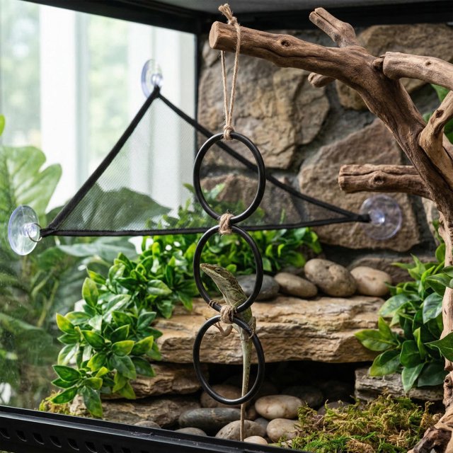 FOMIYES Para Reptiles De Malla Con Accesorios Para Escalar En Terrario