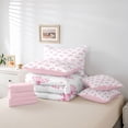 thumbnail image 6 of Erosebridal Cute Bow Knot 7 Pieces Bedding Comforter Set For Girl Kids,Ribbon Bowtie Pink Bows Stars Full Bedding Set,Reversible, 6 of 7