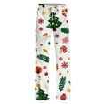thumbnail image 4 of Fabrcox Christmas Women's Pj Pants Slim Fit Christmas Tree Printed Drawstring Wide Leg Lounge Long Bottoms Mint Green XL, 4 of 6